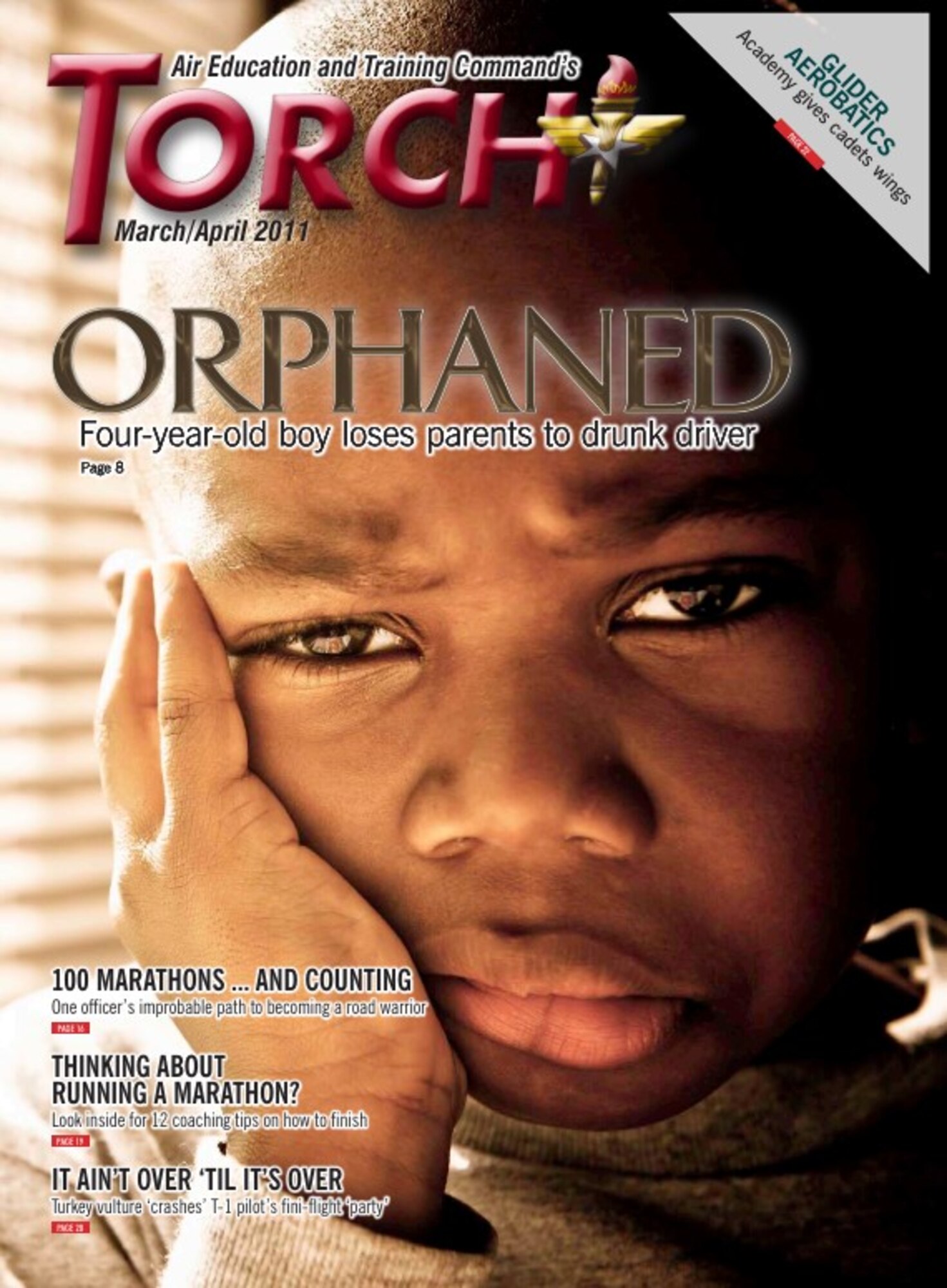 Torch magazine originally ran a story on Nathaniel Britt and his family in its March/April 2011 edition (https://www.torch.aetc.af.mil/Portals/83/documents/AFD-110605-001.pdf?fbclid=IwZXh0bgNhZW0CMTAAAR1TkuX6sCvs2sk4TUf6WpypNHAGs5OiAihWwF8lWMT45W168ov92ezemqw_aem_ARtmbRlHtLcNzki96FFpKCQLQ2Az2jeWbg9Sg72Mlva6AEXYRY2cn4vREDiF7q-NF0tLtMpBH5rd9d7GiEgn2Aol). For the original Torch story printed in 2011, click on Orphaned (https://www.torch.aetc.af.mil/News/Features/Display/Article/365388/orphaned-four-year-old-boy-loses-parents-to-drunk-driver/). For the tragic story on losing his grandpa, click on Orphaned Update (https://www.torch.aetc.af.mil/News/Article-Display/Article/364882/child-orphaned-by-drunk-driver-now-loses-grandpa-update/).