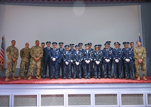 The Honor Guard held a Hail and Farewell ceremony recognizing the dedication and accomplishments of the 2023 bravo flight and welcome the incoming members of 2024 alpha flight.