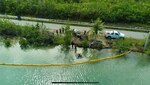 U.S. Coast Guard Forces Micronesia/Sector Guam personnel execute a Government-Initiated Unannounced Exercise (GIUE) at the Harbor of Refuge on Guam testing Supreme Petroleum, a key player in Guam's petroleum industry, and their contracted responder OSROCO, on May 1, 2024. The drill, run and evaluated by personnel from the Guam-based U.S. Coast Guard Emergency Management and Force Readiness, Prevention, and Incident Management divisions, simulated an oil spill scenario to guarantee safety, appropriate notifications, and prompt response actions. The primary mission was to evaluate the facility's ability to execute response plans swiftly and efficiently under real-world conditions, which they met satisfactorily. (U.S. Coast Guard photo by Chief Warrant Officer Sara Muir)