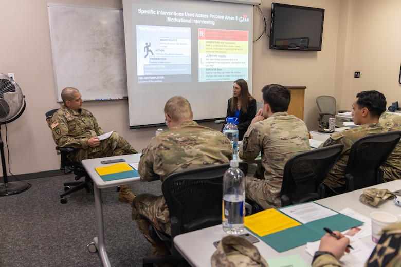 Classroom photo with soldiers