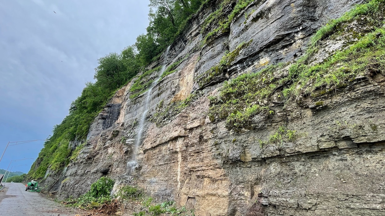 The U.S. Army Corps of Engineers Nashville District announces the area below Cordell Hull Dam known as the Right Bank Tailwater Recreation Area has reopened following construction work recently completed to stabilize the rock bluff below the dam. (USACE Photo by Ashley Webster)