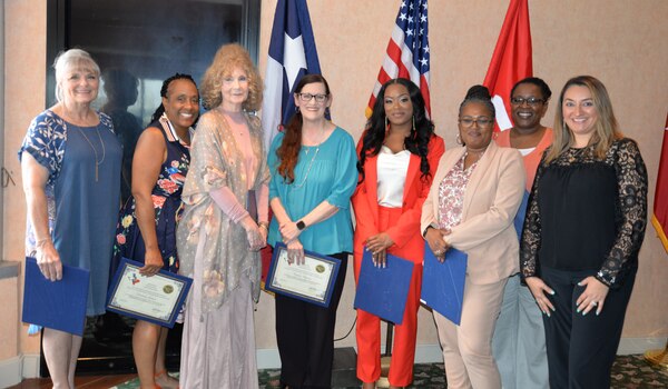 The U.S. Army Corps of Engineers’ Fort Worth District held their annual Administrative Professionals Day luncheon before a packed audience on April 30, at the City Club in Fort Worth. This year, leaders across the district nominated 11 well-deserving administrative professionals for the title of the Fort Worth District’s Administrative Professional of the Year. Pictured left to right is Debra Herry, Dorlinda Jackson, Lynn Chapman, Cynthia Wiginton, Brittany Shannon-Cubit, Vista Graham, Adamma Smith and Maria Cardenas.