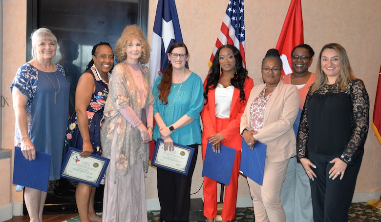 The U.S. Army Corps of Engineers’ Fort Worth District held their annual Administrative Professionals Day luncheon before a packed audience on April 30, at the City Club in Fort Worth. This year, leaders across the district nominated 11 well-deserving administrative professionals for the title of the Fort Worth District’s Administrative Professional of the Year. Pictured left to right is Debra Herry, Dorlinda Jackson, Lynn Chapman, Cynthia Wiginton, Brittany Shannon-Cubit, Vista Graham, Adamma Smith and Maria Cardenas.