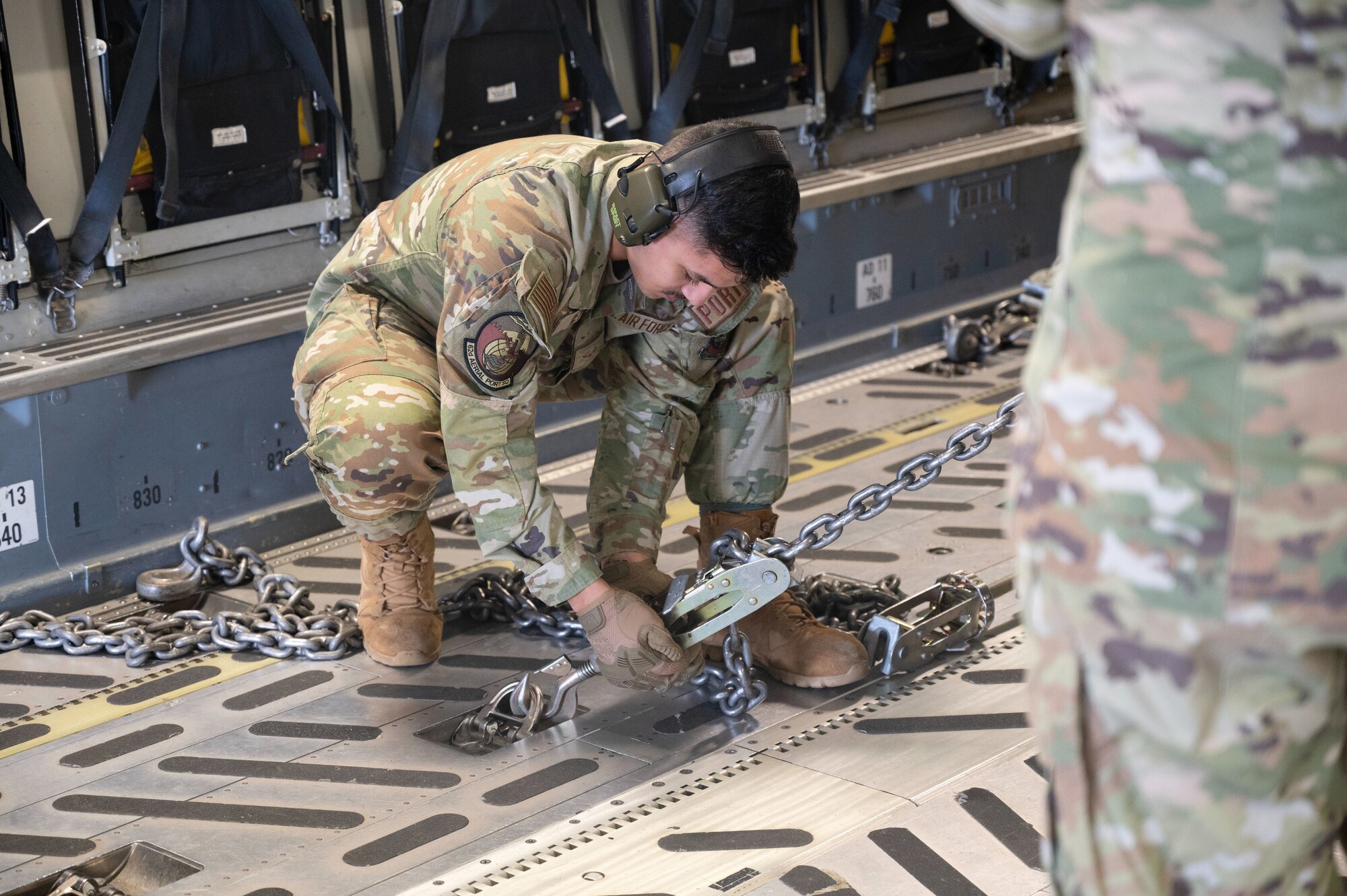 In a collaborative effort, the 62d Airlift Wing partnered with the U.S. Army’s 1st Battalion, 14th Field Artillery Regiment, 75th Field Artillery Brigade, to load multiple High Mobility Multipurpose Wheeled Vehicles (Humvees) and High Mobility Artillery Rocket Systems (HIMARS) into a U.S. Air Force C-17 Globemaster III at Joint Base Lewis-McChord, Washington, May 3, 2024. This joint effort is in support of Exercise Swift Response 24, which is a U.S. Army Europe & Africa led exercise focused on Allied airborne forces’ ability to respond to crises quickly and effectively as an interoperable, multi-national team. The airborne operations and training with Allies and partners showcase the 62d AW’s ability to execute today’s global airlift mission across the globe.