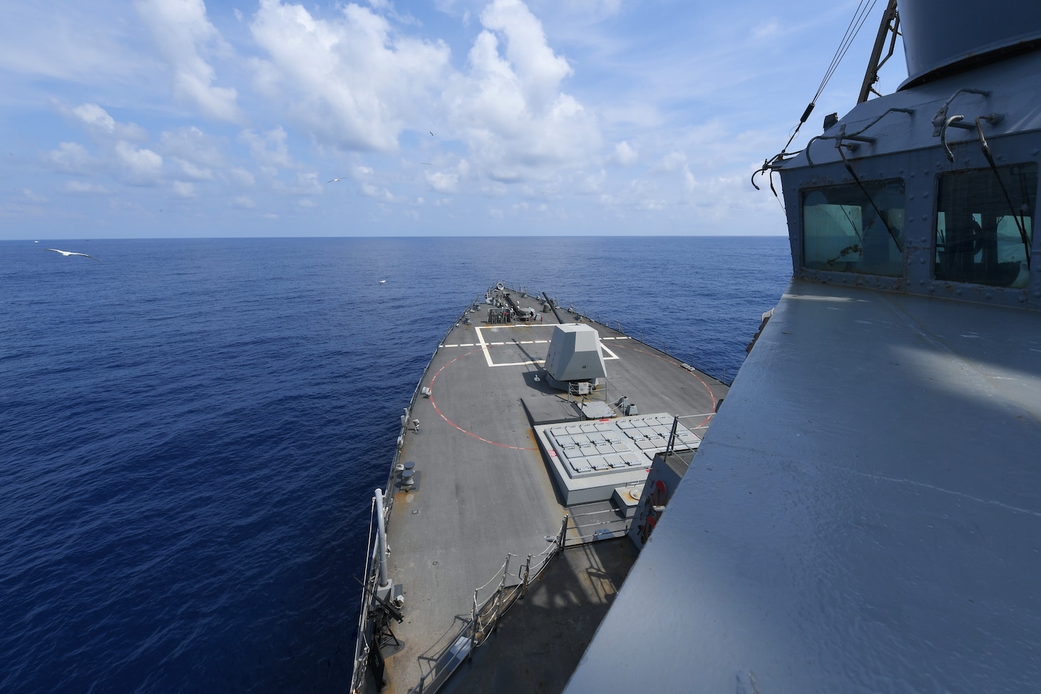 SOUTH CHINA SEA (May 10, 2024) The Arleigh Burke-class guided-missile destroyer USS Halsey (DDG 97) conducts routine underway operations in the South China Sea, May 10, 2024. Halsey is forward-deployed and assigned to Destroyer Squadron (DESRON) 15, the Navy’s largest DESRON and the U.S. 7th Fleet’s principal surface force. (U.S. Navy photo by Mass Communication Specialist 3rd class Ismael Martinez)