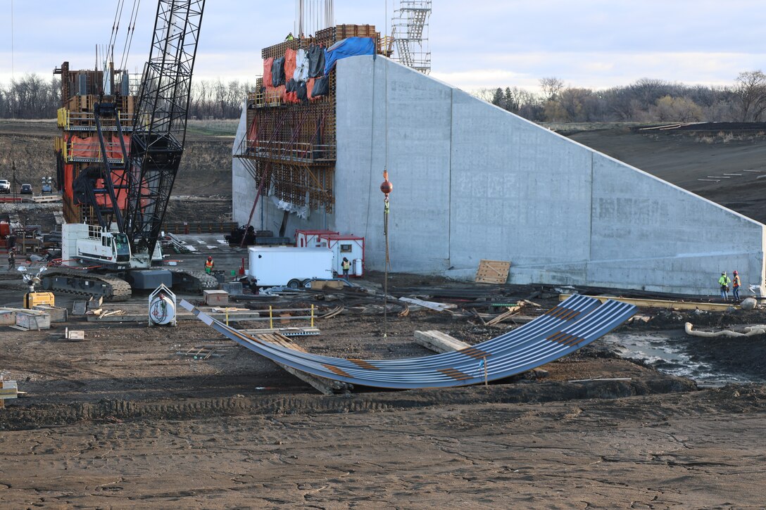 A large skin plate at a construction site.