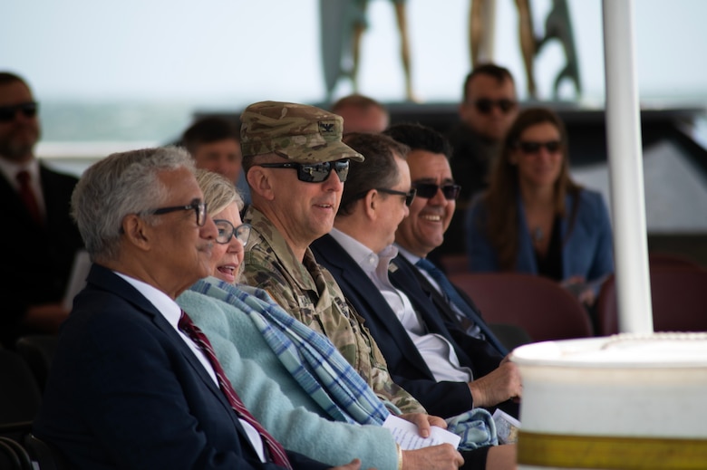 Stakeholders attend the Atlantic Ocean Channel (AOC) Phase II Groundbreaking Ceremony held at the 2nd Street Municipal Park in Virginia Beach, Va.