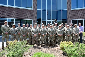 Air National Guardsmen pose for a group photo from the inaugural Foundations Instructor Course, I.G. Brown Training and Education Center (TEC), McGhee Tyson Air National Guard Base, Tennessee, May 2, 2024. After months of development the TEC-University’s Learning Development team held their first Foundations Instructor Course on April 29, 2024.