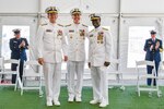 On Friday, May 10, 2024, the Coast Guard held a change of command ceremony for the First Coast Guard District commander at Coast Guard Base Boston.
During the ceremony, Rear Adm. Michael Platt relieved Rear Adm. John Mauger as the commander of the First Coast Guard District, as the first African-American servicemember to assume the role. Adm. Linda Fagan, Commandant of the U.S. Coast Guard, presided over the ceremony.