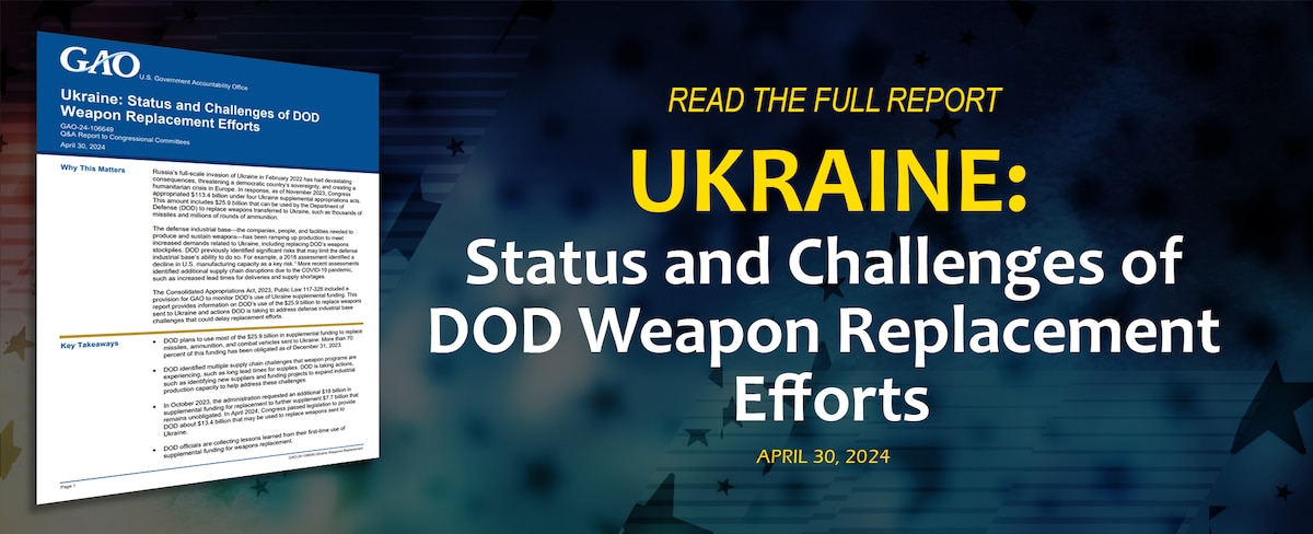 Ukraine: Status and Challenges of DOD Weapon Replacement Efforts
