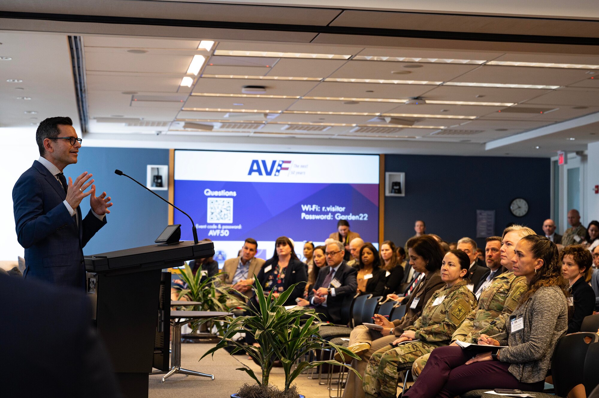 Alex Wagner, assistant secretary of the Air Force for Manpower and Reserve Affairs, speaks at the RAND Corporation’s “America’s All-Volunteer Force: recognizing its Success and Charting a Path for the Future” event in Arlington, Va., May 3, 2024. The all-volunteer force-centric discussions focused on how the services can leverage retention and talent management programs to continue to bolster the force. (U.S. Air Force photo by Tech. Sgt. Nick Z. Erwin)