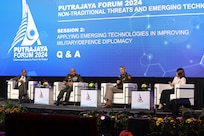 Army Gen. Daniel Hokanson, chief, National Guard Bureau, participates in the 2024 Defence Services Asia conference and exhibit, Kuala Lumpur, Malaysia, May 6, 2024. While at DSA, Hokanson joined a panel discussion to talk about the National Guard State Partnership Program.