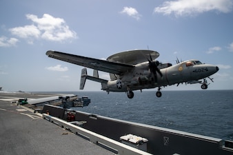 VAW-116 launches from USS George Washington (CVN 73) in the Atlantic Ocean.