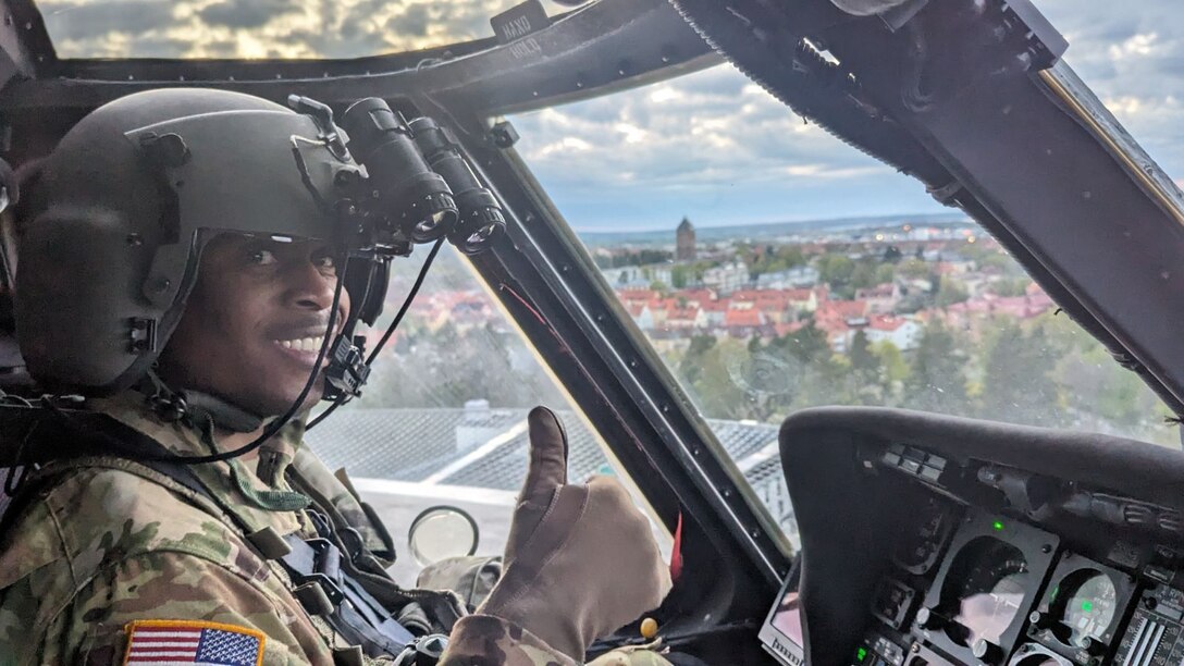 Task Force Tiger pilot lands CASEVAC atop Swedish hospital