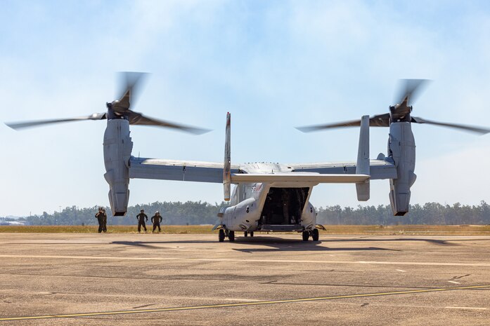 MRF-D 24.3: MV-22B Ospreys arrive to Royal Australian Air Force Base Darwin