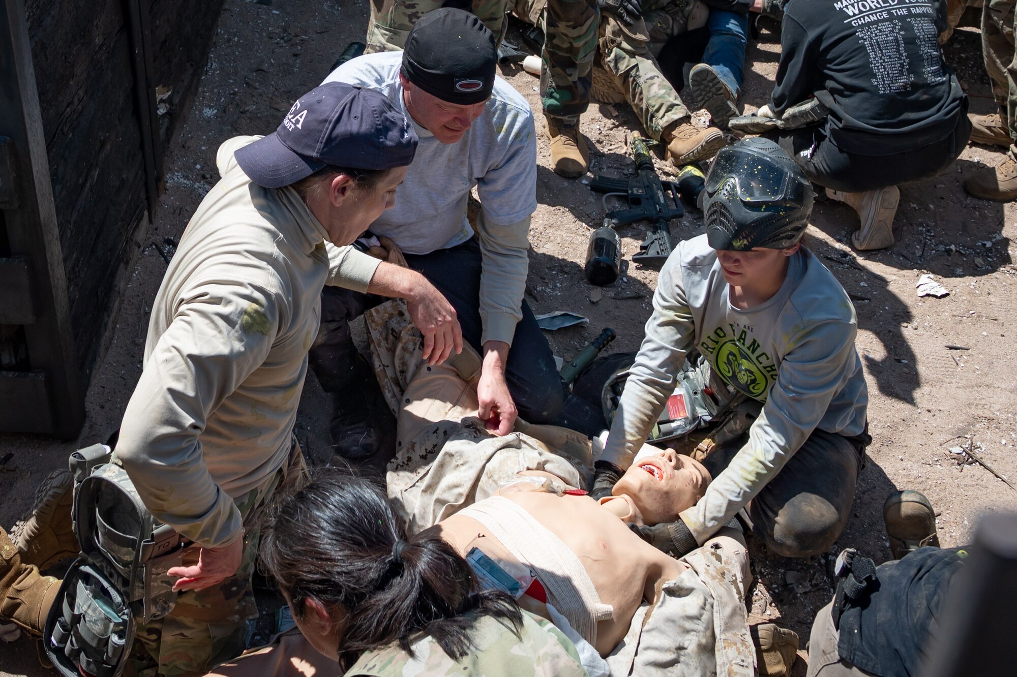 Reserve Citizen Airmen of the 944th Fighter Wing’s Aeromedical Staging Squadron conduct Tactical Combat Casualty Care (TCCC) training at Luke Air Force Base, Ariz., May 8, 2024, during their 2-week annual tour. The Air Force's announcement, earlier this year, outlined a focus on developing people, generating readiness, and projecting power, with a notable shift toward hands-on, realistic training environments.