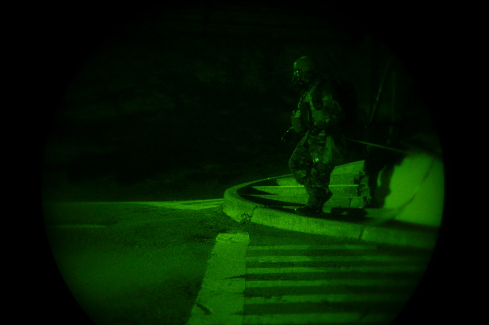 U.S. Air Force Col. Paul Davidson, 51st Fighter Wing deputy commander, sets up a cordon after finding an unexploded ordnance during Beverly Herd 24-1 at Osan Air Base, Republic of Korea, May 14, 2024. During the training, base personnel demonstrated their ability to navigate various attack scenarios while launching and recovering aircraft during the 24-hour flying operations, validating the 51st Fighter Wing’s readiness and response against any adversary. (U.S. Air Force photo by Senior Airman Kaitlin Frazier)