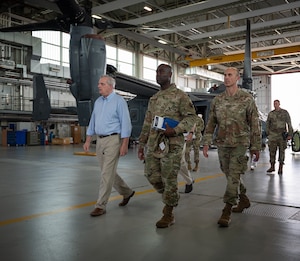 100th ARW and 352nd SOW leadership connected with the Deputy Assistant Secretary of Defense for Construction Michael McAndrew.