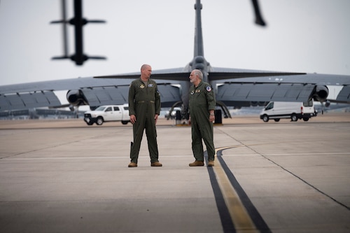 Airmen prepare for a B-52 flight