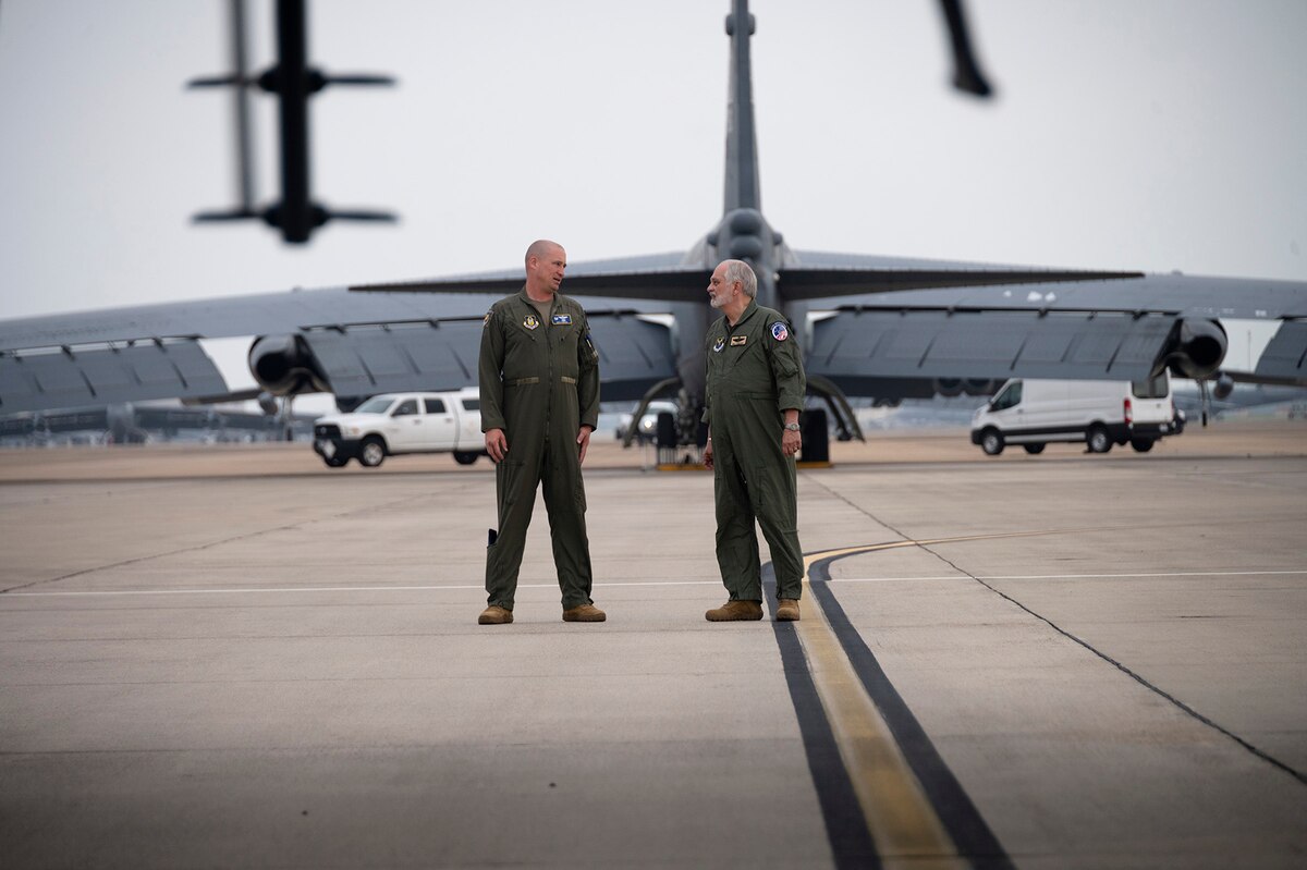 Airmen prepare for a B-52 flight