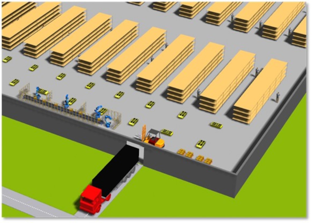 Virtual map of warehouse