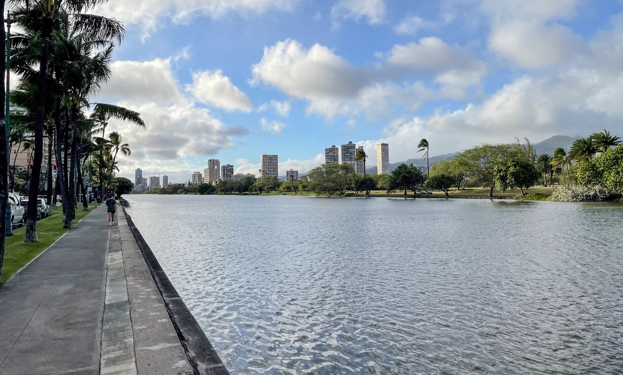 The Ala Wai Canal in Honolulu is pictured April 27, 2024.
