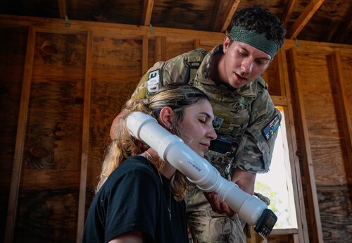 man recovers simulated hostage
