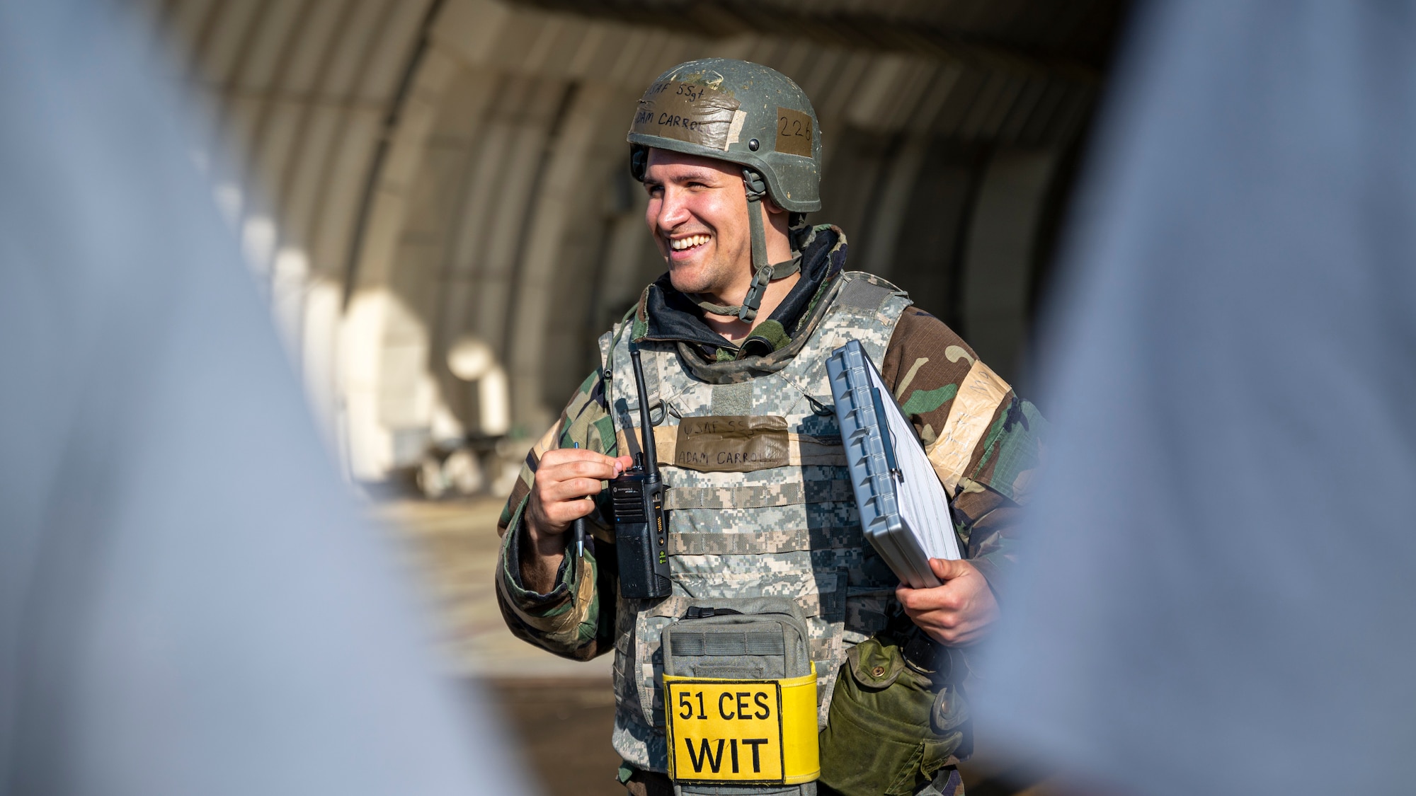U.S. Air Force Staff Sgt. Adam Carroll, 51st Civil Engineer Squadron non-commissioned officer in charge of training, gives an after-action report during Beverly Herd 24-1 at Osan Air Base, Republic of Korea, May 13, 2024. Carroll briefed 51st CES members on their performance, highlighting the team’s communication skills and step-by-step processes during the training. The Airmen of the 51st Fighter Wing continuously train to maintain the high level of full-spectrum readiness required to execute the mission proficiently and effectively. (U.S. Air Force photo by Senior Airman Sabrina Fuller-Judd)