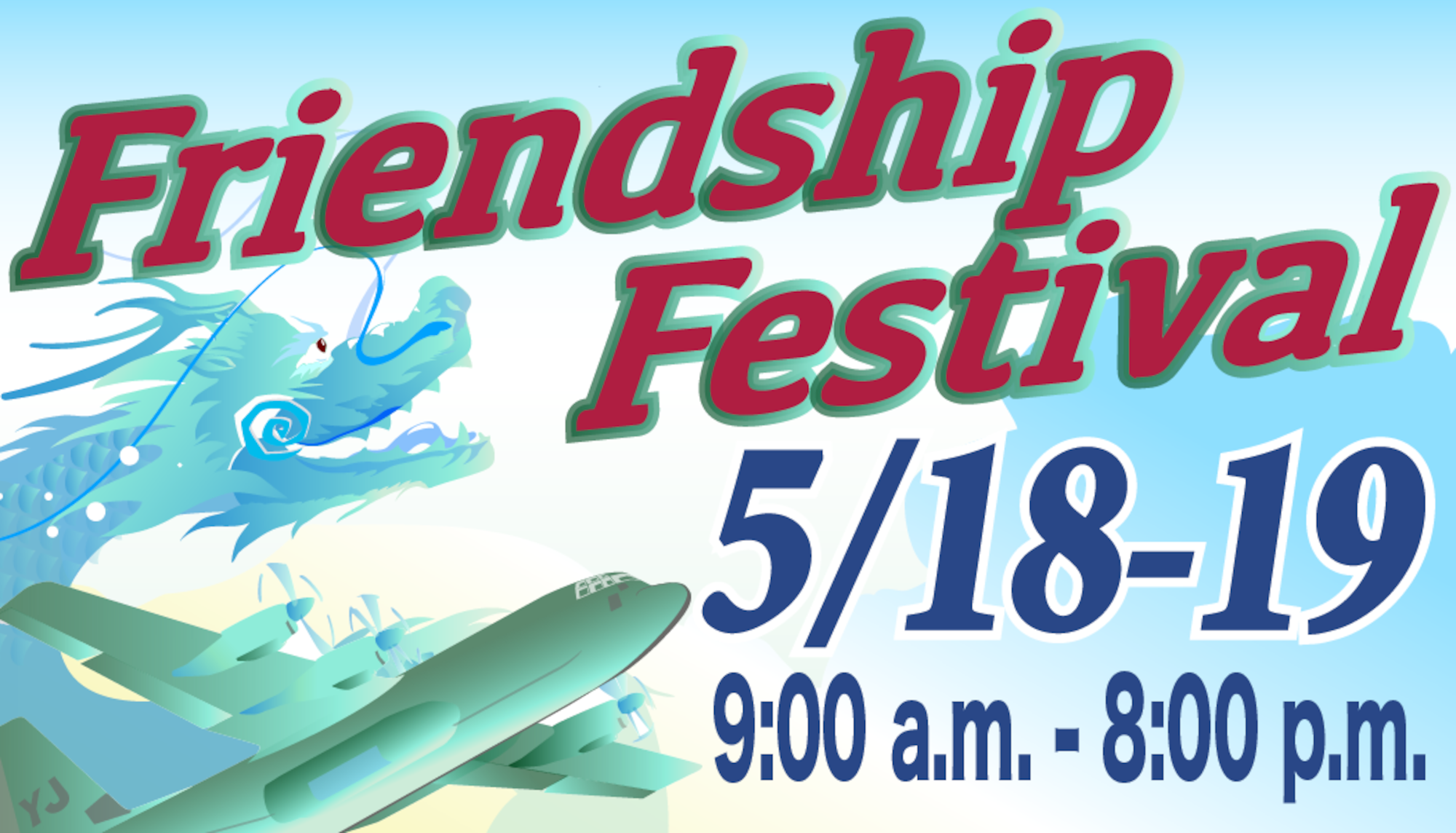 A graphic advertising Yokota Air Base's upcoming Friendship Festival.