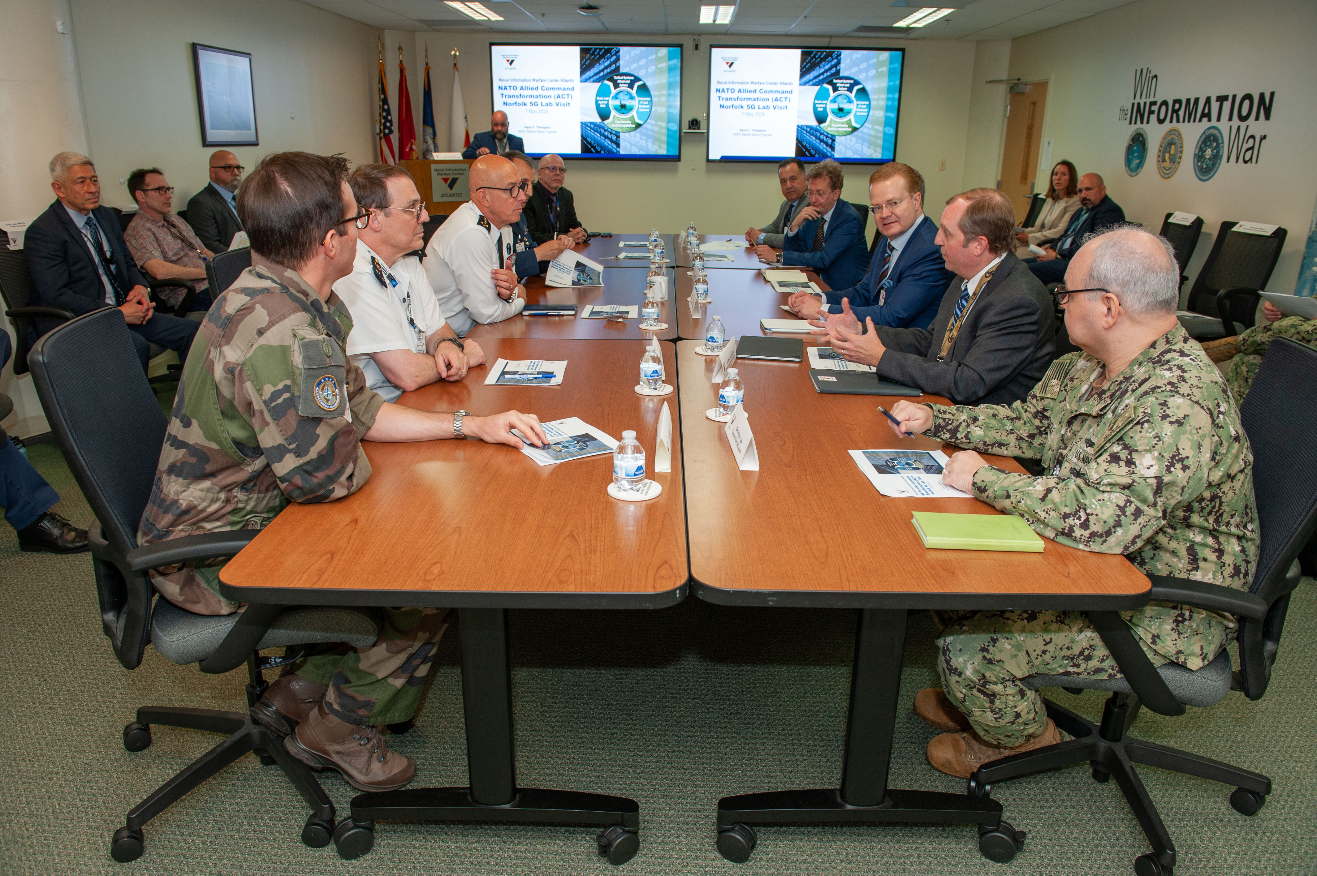 Kevin F. Thompson, NIWC Atlantic Senior Engineer and ARC Laboratory Director, led the tour and the associated brief of the lab's purpose and capabilities, which was also attended by NIWC Atlantic Executive Officer, Cmdr. Anthony Cagle and several other members of local leadership.
