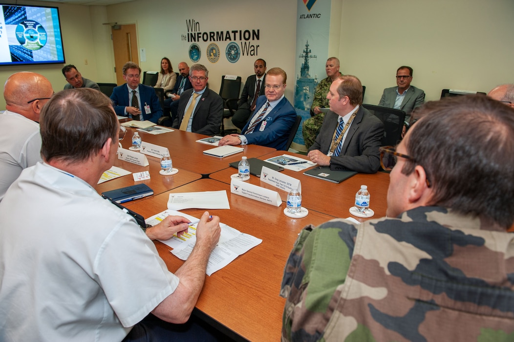 Kevin F. Thompson, NIWC Atlantic Senior Engineer and ARC Laboratory Director, led the tour and the associated brief of the lab's purpose and capabilities, which was also attended by NIWC Atlantic Executive Officer, Cmdr. Anthony Cagle and several other members of local leadership.
