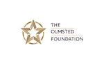 A white background with a star encased by a circle. Beside the star the words The Olmsted Foundation are shown with gold underlines.
