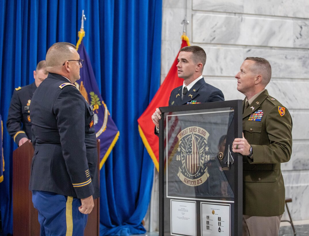 Family members, friends and fellow Guardsmen were in attendance for the officer commissioning ceremony inside the rotunda of the State Capitol building in Frankfort, Ky., April 20, 202. Nine officer candidates from Officer Candidate School Class 66-24 became the Kentucky National Guard’s newest second lieutenants. (U.S. Army National Guard photo by Sgt. Destini Keene)