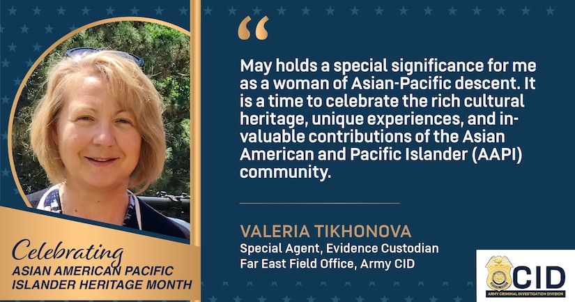 Special Agent Valeria Tikhonova with the Far East Field Office celebrates her Asian-Pacific heritage.