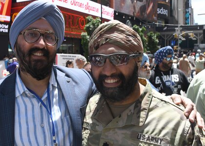 MRTC officer celebrates Army's support for Sikh Soldiers at Times Square 'Turban Day'