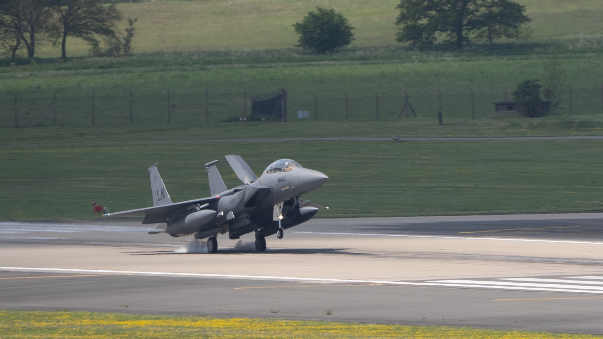 aircraft lands