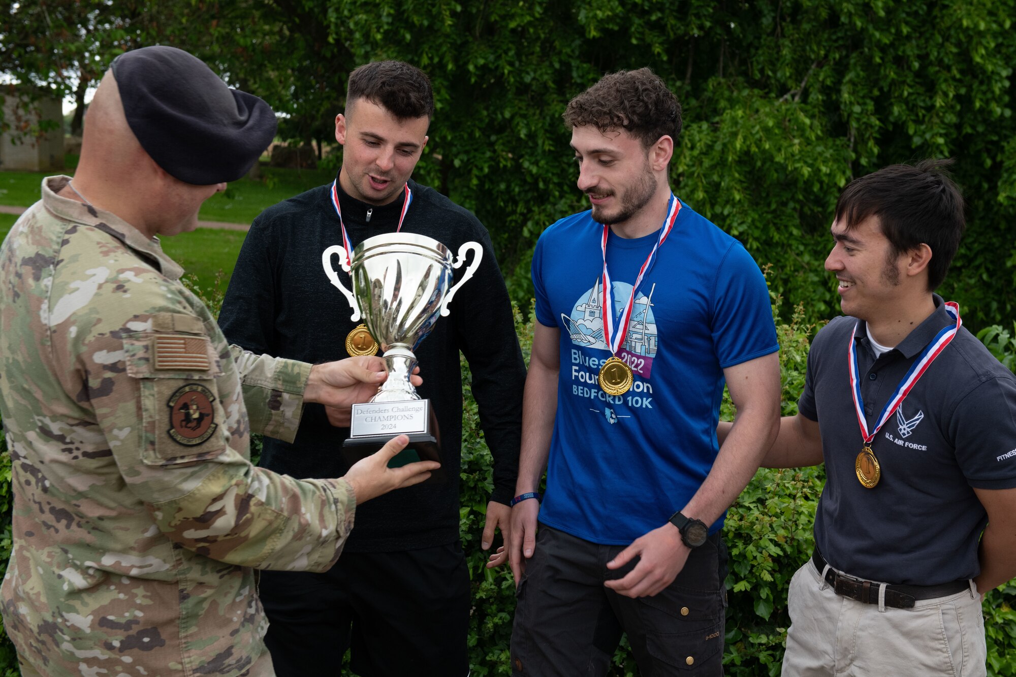 Competitors receive a trophy
