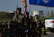 Defenders assigned to both the 5th Security Forces Squadron and 91st Security Forces Group, present the colors during the 2024 National Police Week opening ceremony at Minot Air Force Base, North Dakota, May 13, 2024. During National Police Week, law enforcement, survivors and civilians gather to honor, remember and support one another while paying tribute to those who lost their lives while performing their duties. (U.S. Air Force photo by Airman 1st Class Alyssa Bankston)