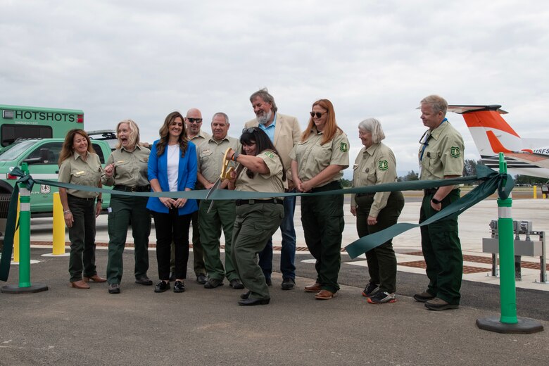 The U.S. Forest Service hosted a ribbon-cutting ceremony on April 25, 2024, to celebrate the modernization and completion of construction of Phase 1 of the Redding Air Attack Base enhancements.

The U.S. Army Corps of Engineers Sacramento District has been working in partnership with the USFS and the City of Redding to help build this five-year, $28 million project. This project will expand airtanker loading capabilities by 132% and allow for the simultaneous loading of five aircraft, up from two previously. This base is vital in providing initial and extended attacks for wildfires across the western U.S.

Representative Doug LaMalfa and Redding Mayor Tenessa Audette also helped celebrate and spoke at the ribbon-cutting event. (U.S. Army Photo by Grant Okubo)