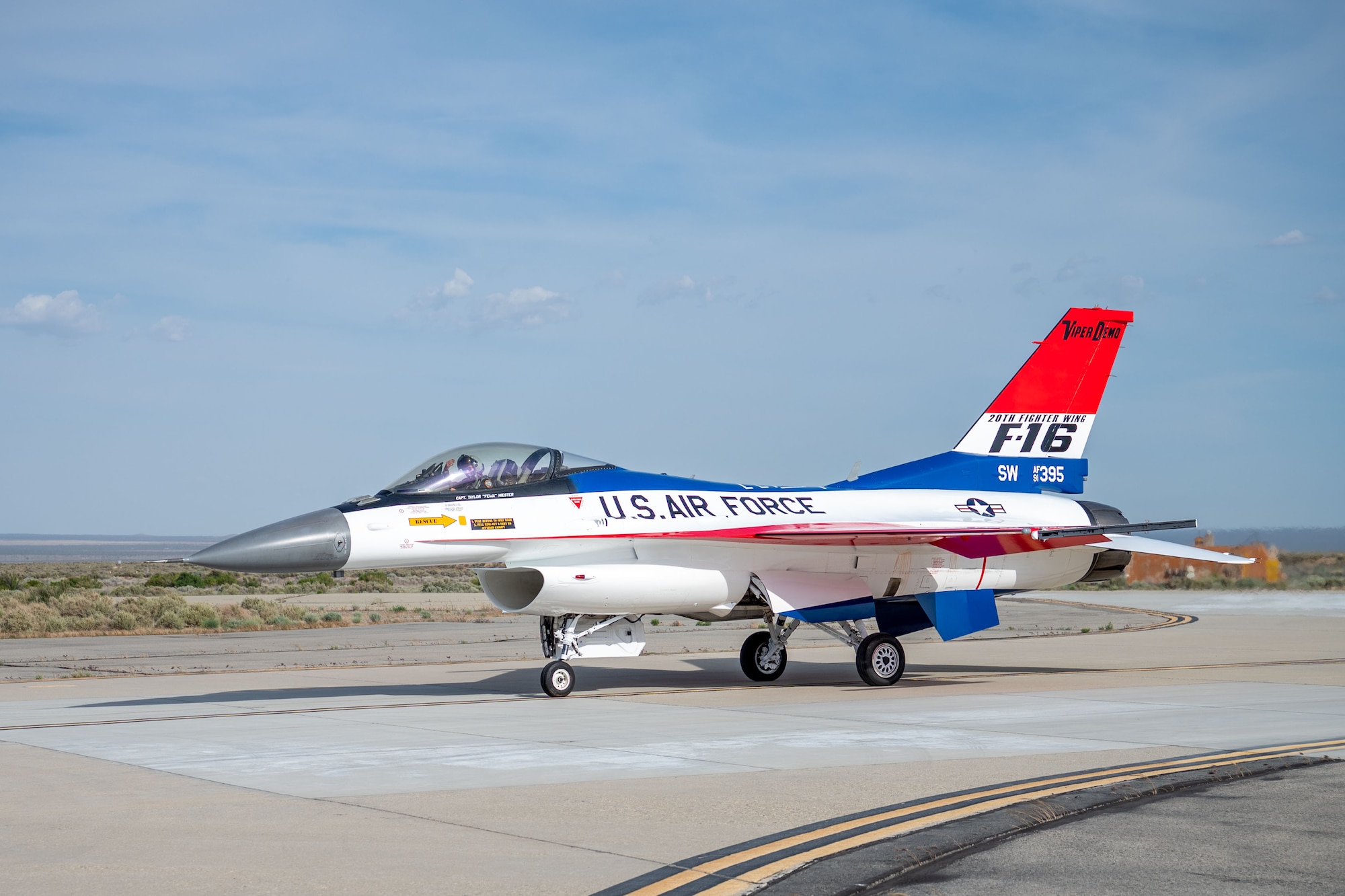 F-16 on a runway