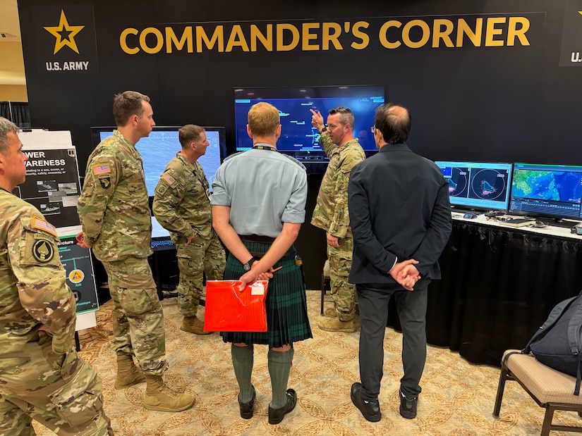 The 1st Multi-Domain Task Force (1MDTF) presented the Combined Information and Effects Fusion Cell (CIEFC) during the Commander's Corner at the Association of the United States Army (AUSA) LANPAC Symposium, Honolulu, Hawaii, May 14-16, 2024. Over three days, 1MDTF showcased the CIEFC's capabilities to a global audience of military professionals, industry leaders, and subject matter experts.  (U.S. Army photo by Staff Sgt. Brandon Rickert)