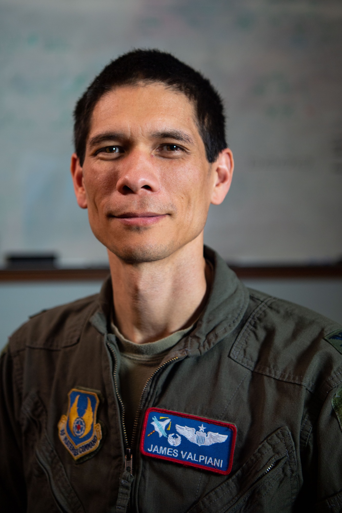 Col. James “FANGS” Valpiani, commandant of the United States Air Force Test Pilot School poses for a photo at Edwards Air Force Base, Calif., March 6, 2024.