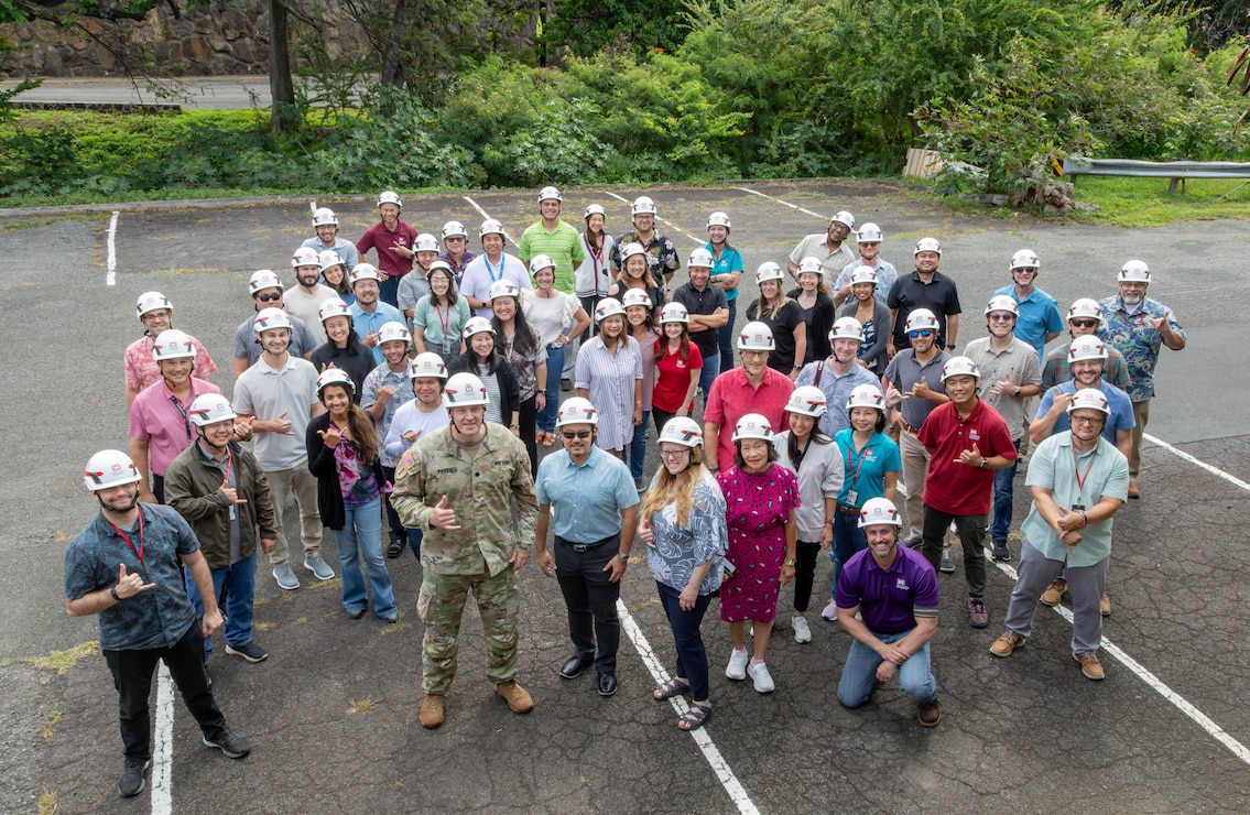 Members of the Honolulu District gather for a group photo at Fort Shafter, Hawaii, April 26, 2024.