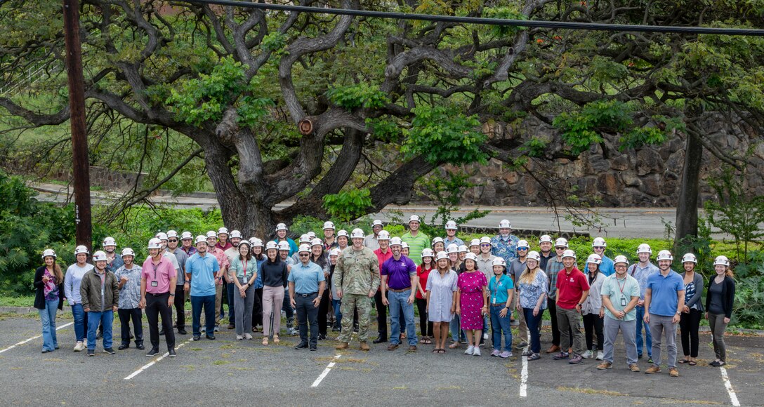 Members of the Honolulu District gather for a group photo at Fort Shafter, Hawaii, April 26, 2024.