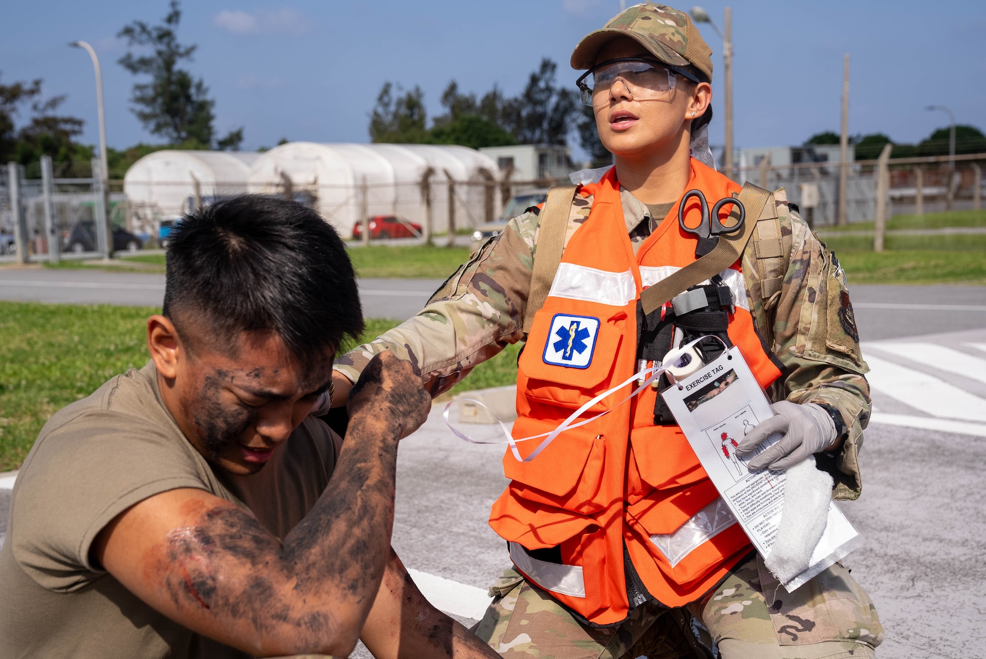 Airmen treat simulated casualty