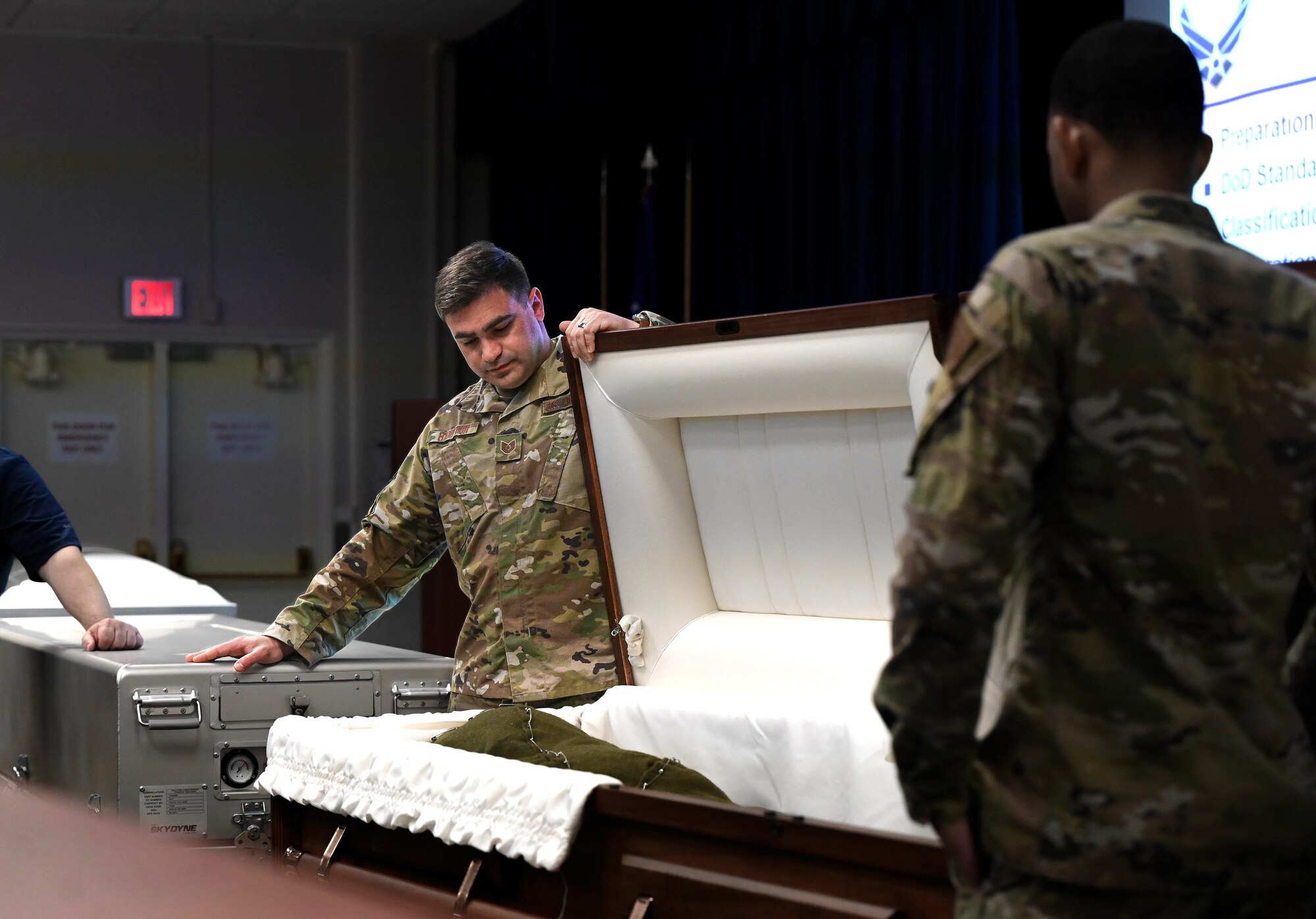 two people receive training