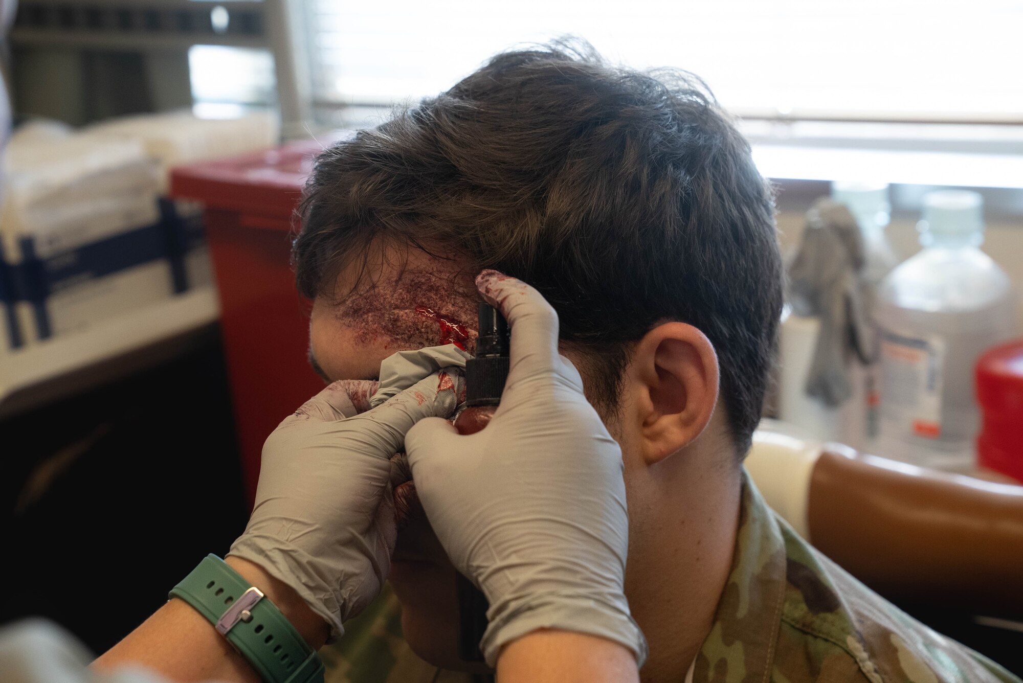 Airmen gets simulated injureis put on