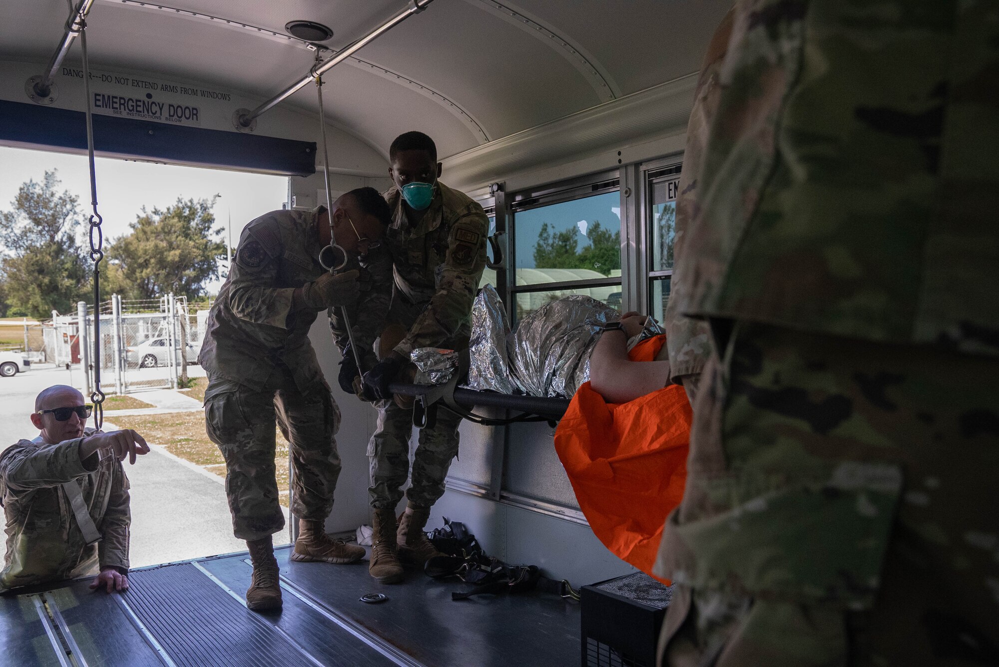 Airmen gets secured for transport