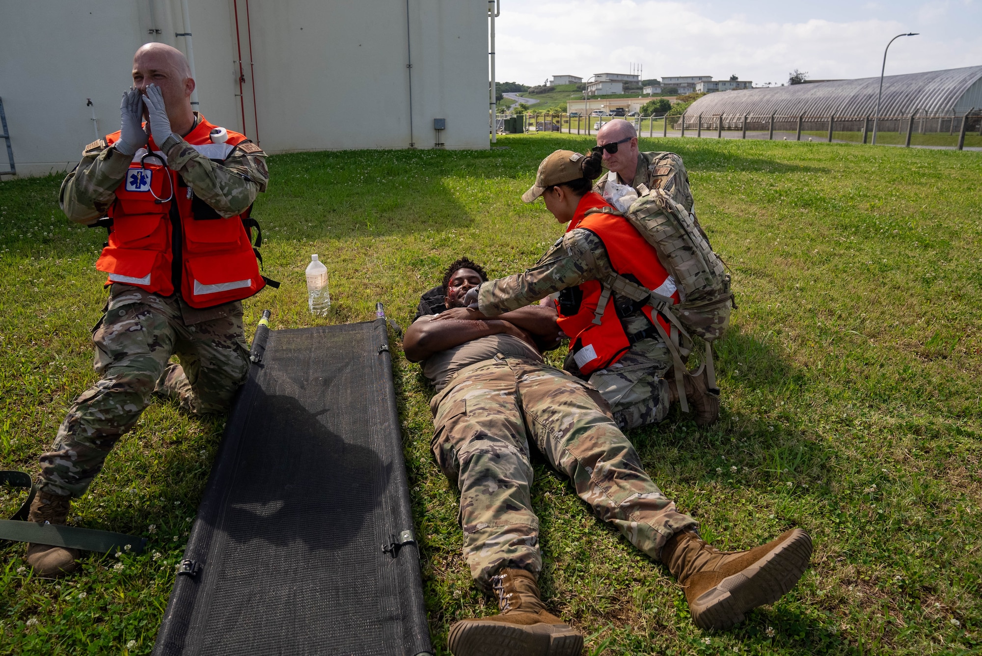 Airmen gets secured for transport