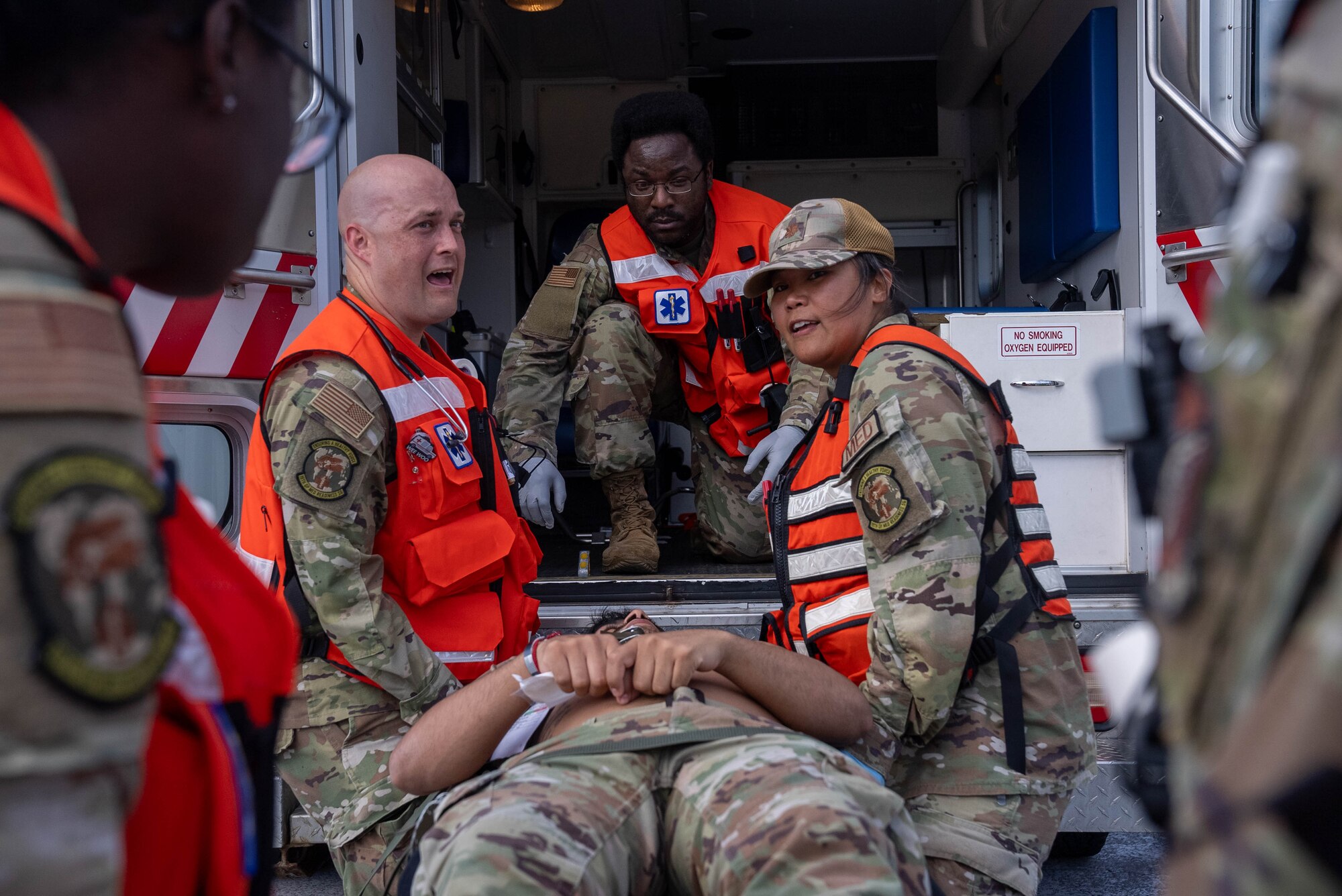 Airmen gets secured for transport